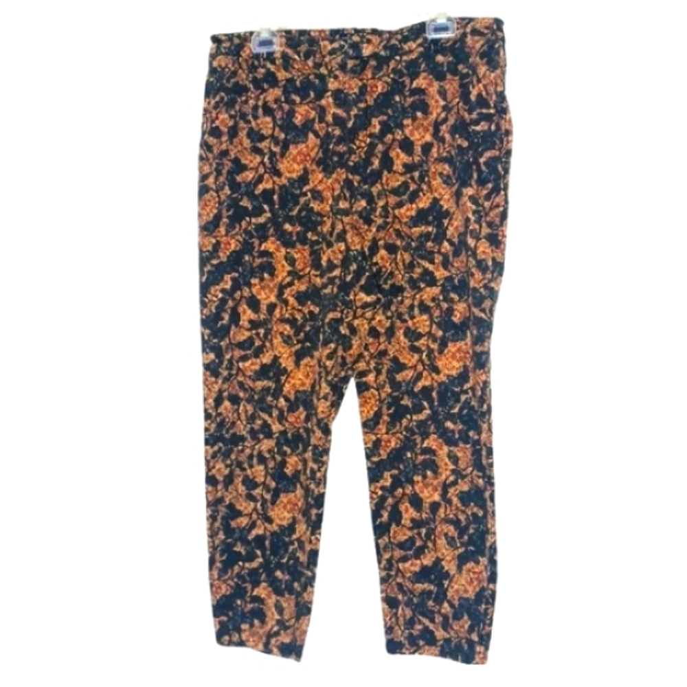 Peruvian Connection Botanic Leaf Print Ankle Pants Women's Sz 12